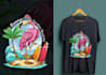 make high quality t shirt beach ostrich logo