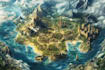 do fantasy map illustration