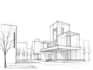 draw an architectural sketches of building illustrations