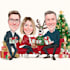 make a christmas caricature, a holiday group cartoon