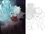 create a 2d illustration from line art to final render