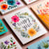 create cute greeting cards with lettering and illustrations