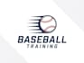design outstanding modern baseball training website logo with express deliver