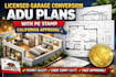 licensed garage conversion adu plans with pe stamp california approval