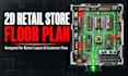 design a 2d retail store floor plan and customer flow layout