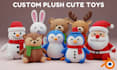 custom 3d plush toy model, christmas gift character 3d printable design render
