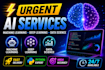 provide urgent machine learning, deep learning and data science services