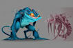 draw a fantasy creature, monster, alien in my style