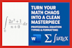 professionally type and format your math equations in word