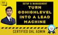 build gohighlevel setup with ghl automation, sales funnel, chat, forms, calendar