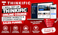 set up thinkific online course, course website and student portal, sales funnel