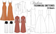 create fashion flat sketches and technical drawings 24hr