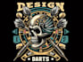 design custom skull t shirt darts logo