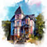 do an watercolor house portrait