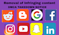 remove infringing,harassing,defaming content, negative links on google by dmca
