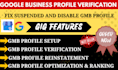reinstate, do google business profile verification and fix suspended gmb profile