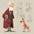 illustrate christmas card, christmas character