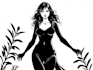 draw a black and white illustration