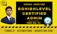 be certified gohighlevel virtual assistant, ghl expert VA for funnel, automation