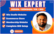 design and fix wix studio wix ecommerce membership website with complete seo
