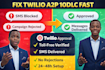 approve twilio toll free US number, a2p 10dlc registration