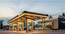 design modern 3d gas station architecture, rendering, layout plan