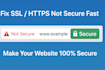 fix SSL or https not secure issue on your website quickly