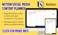 content calendar social media notion content planner template