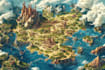 illustrate fantasy map and city map