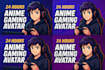 create a unique animated gaming avatar and stream banner in 24 hours