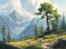 paint professional landscape concept art in painterly style