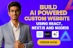 custom website as full stack website developer, website development