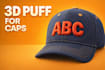 digitize 3d puff embroidery for caps