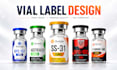 design premium peptide vial, research product labels