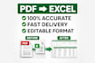 convert PDF to excel with 100 percent accurate formatting and fast delivery