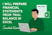 draft financial statements using trial balance ensuring high accuracy