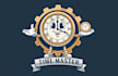 make hand clock mascot logo design with express delivery