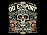 do custom vintage skull tiki bar logo