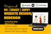 design german wix website, shopify store, redesign godaddy ecommerce webshop