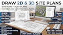 draw 2d 3d site plan, site map, plot plan, master plan and architectural plan
