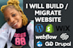 build wordpress shopify wix squarespace webflow godaddy drupal website migration