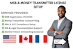 register money service business for foreign company and transmitter license