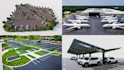 design 3d parking lot parking area with 3d rendering