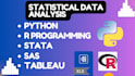 do data analysis using rstudio, r programming, python and sas