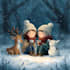 design a custom flat style christmas illustration