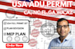 do usa stamped permit plan,adu permit drawing, garage conversion, ca,tx,fl,nc,ny