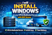 install windows on vps vds or dedicated server with rdp