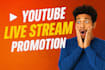 do organic youtube live stream promotion, viewers