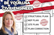 licensed engineer, USA pe stamp architectural  drawings,structural plan,adu plan