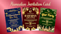 do ramadan, iftar, eid mubarak invitation card, greeting cards